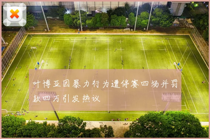 叶博亚因暴力行为遭停赛四场并罚款四万引发热议